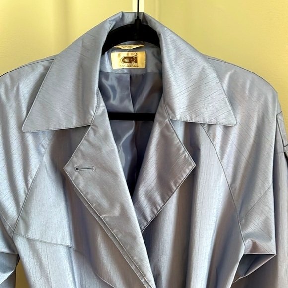Vintage CPI Central Park International Iridescent Belted Trench Coat Size 10P - Picture 6 of 8